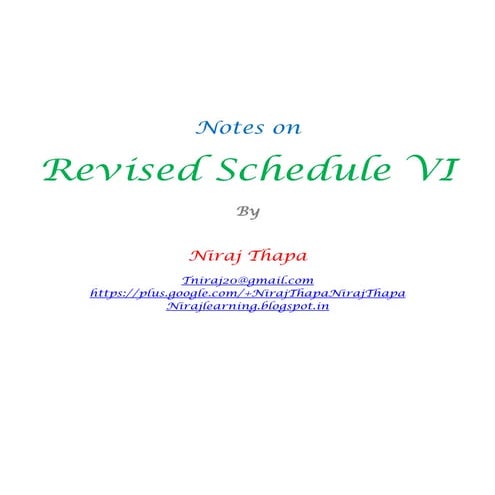 Revised Scheddule VI by Niraj Thapa
