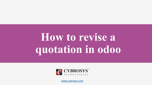 Revise in odoo