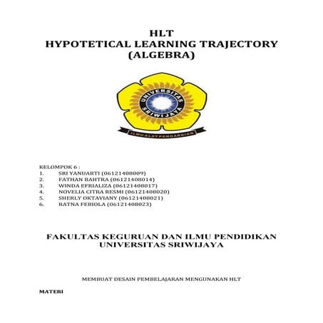 HLT PMRI (Pembelajaran aljabar)