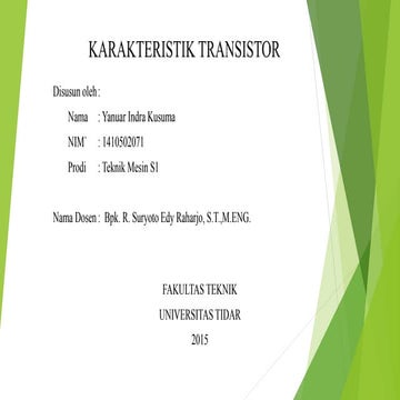 Revisi karakteristik transistor by: yanuar indra kusuma