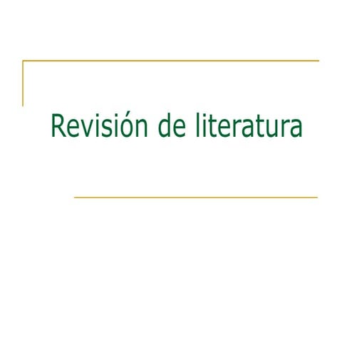 Revisión de literatura