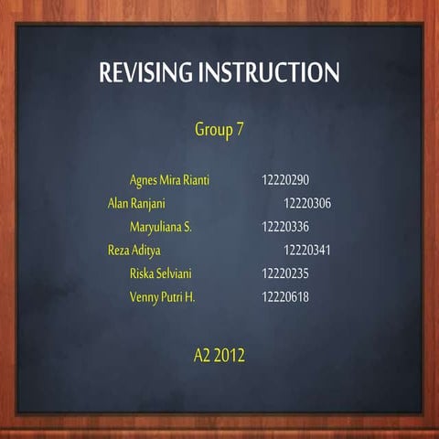 Revising instruction