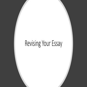 Revising your essay