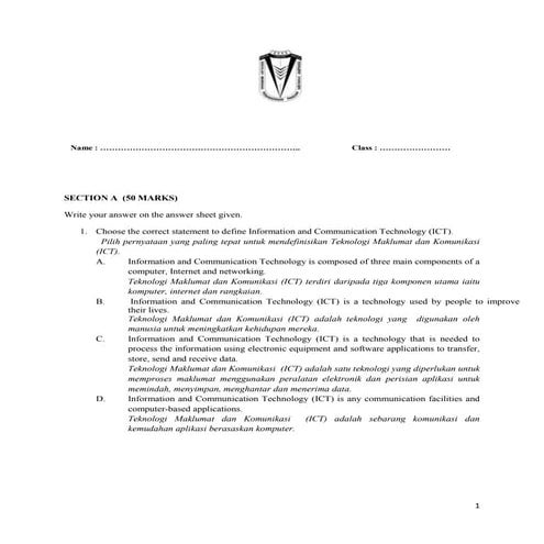 soalan ICT tingkatan 4