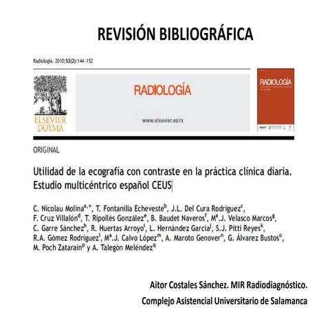 Revision bibliográfica: CEUS