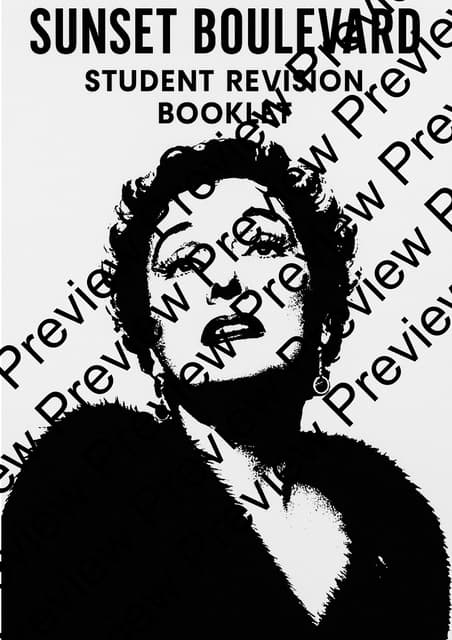 Sunset Boulevard Student Revision Booklet