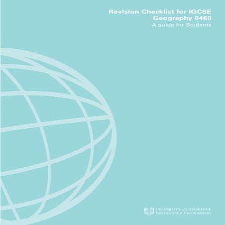 Revision checklist for igcse geography 