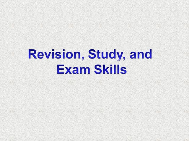 Revision & Exam Skills