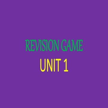 Revision game unit 1 