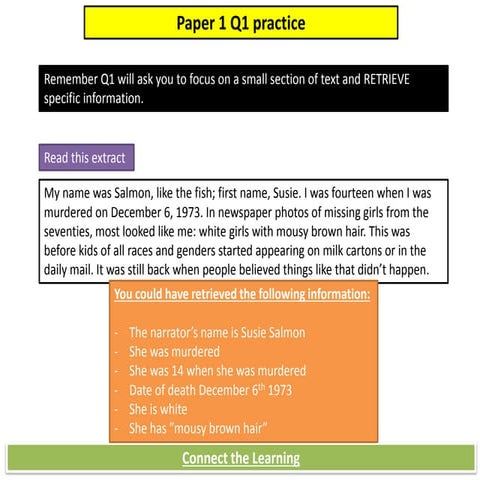 Revision language paper 1 section a | PPTX | Mystery | Genres