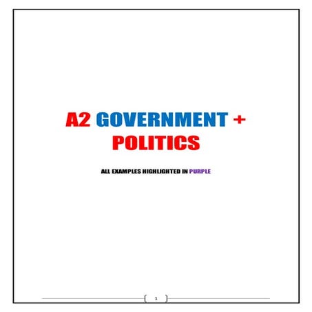 A2 POLITICS COMPLETE REVISION