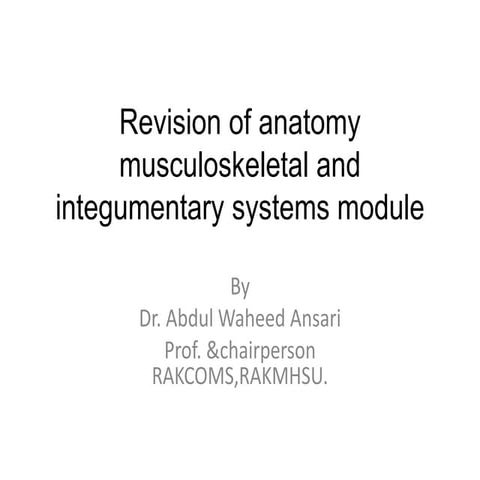 Revision of anatomy portion  mms 118