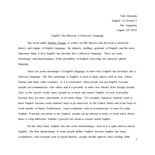 Mother Tongue Essay