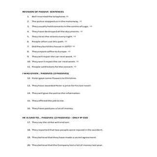 Revision of passive  sentences