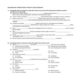Revision of tenses for 3º and 4º es...