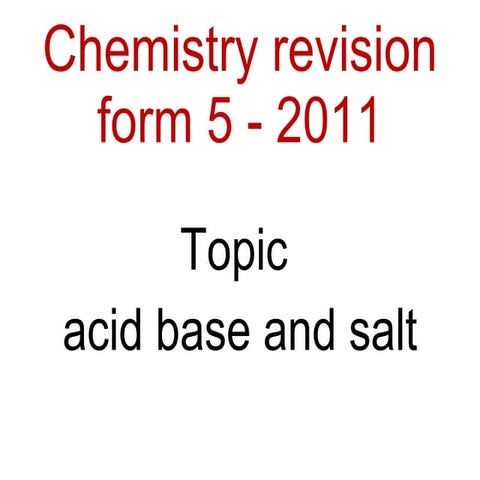 Revision on acid base and salt = with answers