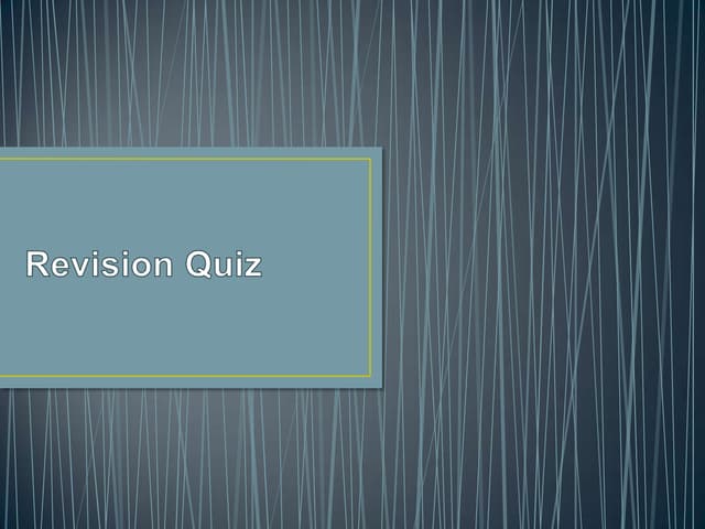 Year 11 Revision Quiz