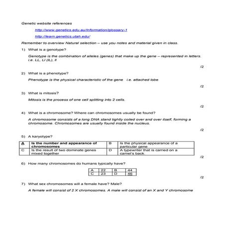 Year 10 science genetics | PPT