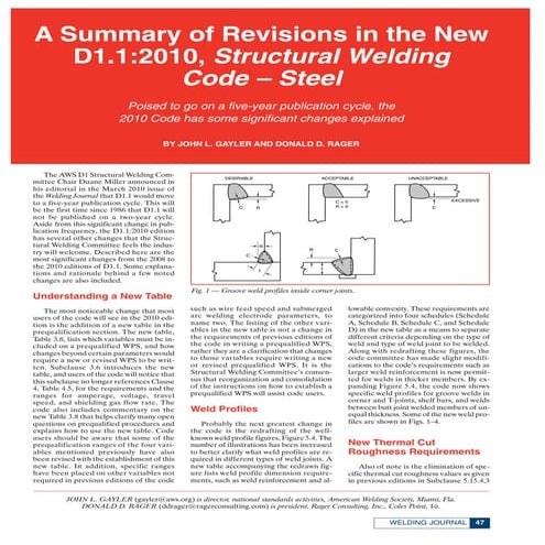 Revisions in the new d1.1 2010