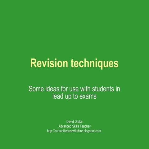 Revision techniques   staff version 2013