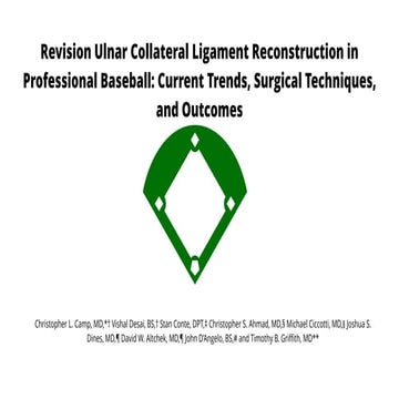 Ulnar Collateral Ligament (UCL) Reconstruction | PPTX