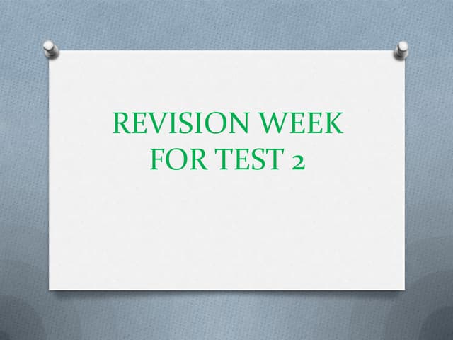 Revision week 2
