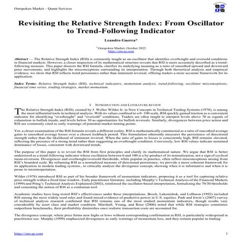 Revisiting the Relative Strength Index: from oscillator to indicator followin...