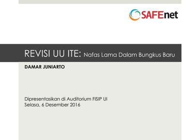 Revisi UU ITE Nafas Lama