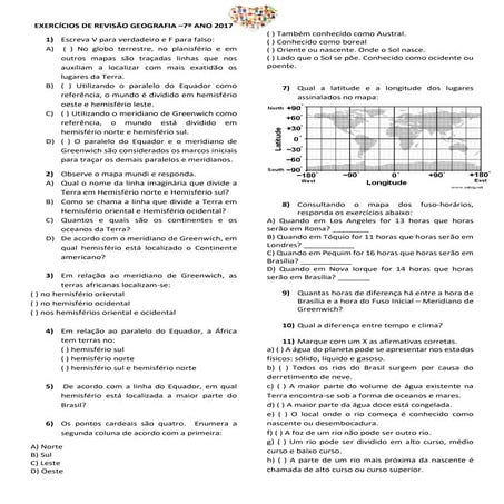 Revisão1-7º ano  Geografia