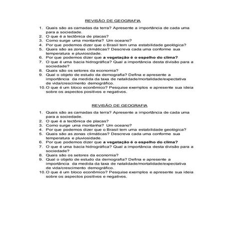 Revisão de geografia.01 nivelamento