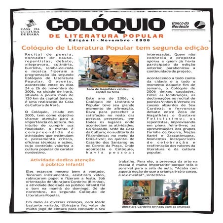 Revista do Coloquio de Literatura Popular - Ed. 2006
