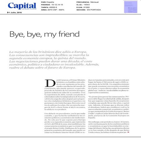 Reportaje sobre las consecuencia del Brexit