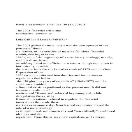 The global financial crisis 2008 | PPT