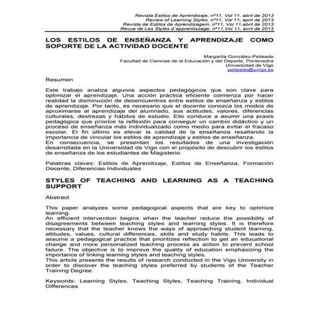 Estilos de aprendizaje felder y silverman | PDF