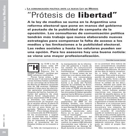 Nuevo escenario para la comunicación política