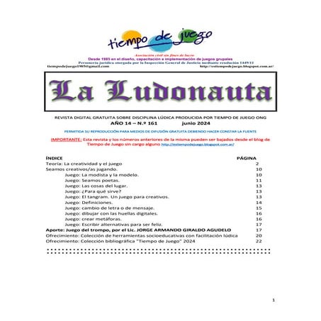 Revista La Ludoanuta junio 2024 Tiempo de Juego