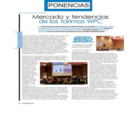 Revista pavimentos. mercados y tendencias en el sector del wood plastic compo...