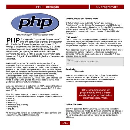 Revista programar php -iniciação | PDF