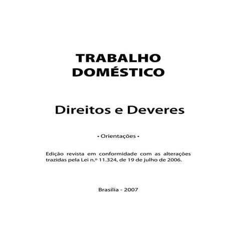Revista sobre trabalho doméstico