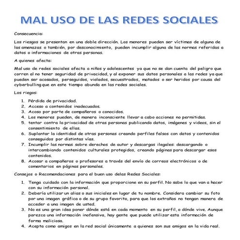Uso adecuado de las redes sociales | PPTX