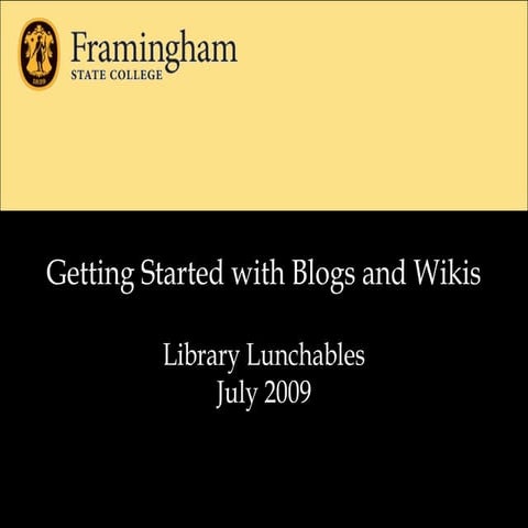 Getting started with blogs and wikis