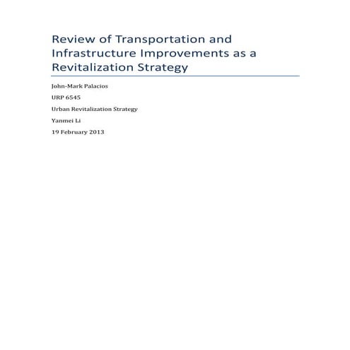 Transportation as Revitalization Strategy