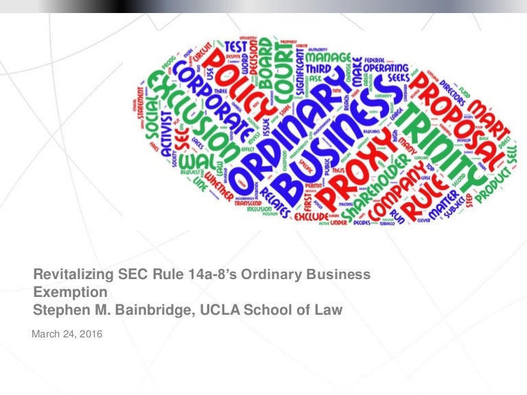 Revitalizing Rule 14a8's ordinary business exclusion for shareholder…