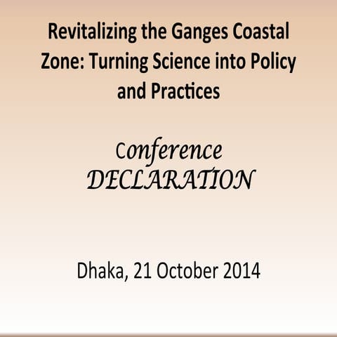 Revitalizing the Ganges Coastal Zone Declaration