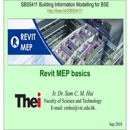 REVIT MEP BASIC PPT - A PPT on MEP REVIT Design