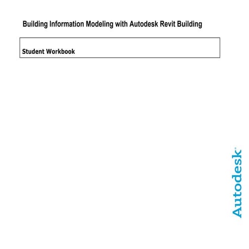 Revit Work book pour apprendre à manoeuvrer le logiciel