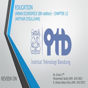 Review on education-urban economics (8th edition) - chapter 12 | PDF