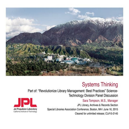 Library Management Best Practices-Systems Thinking-Tompson-SLA2015
