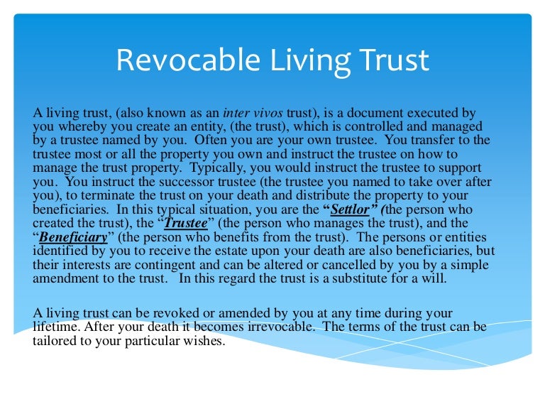 Revocable living trust
