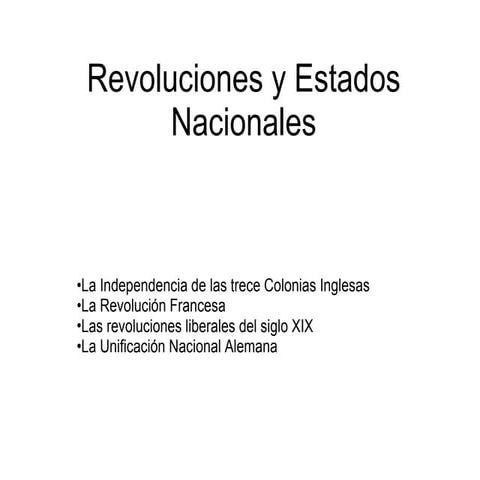 Revoluciones Y Estados Nacionales